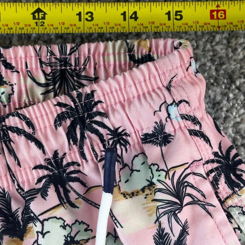 Spicy Tuna Swim Trunks Mens XL Pink Palm Tree Tropical Beach Mesh Lined Summer